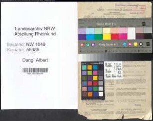 Entnazifizierung Albert Dung , geb. 25.04.1913 (Metzger)