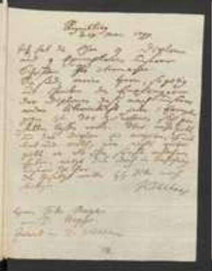 Brief von Johann Jacob Kohlhaas an Heinrich Meyer und David Heinrich Hoppe