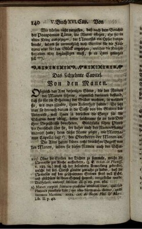 Das sechszehnte Capitel. Von den Manen