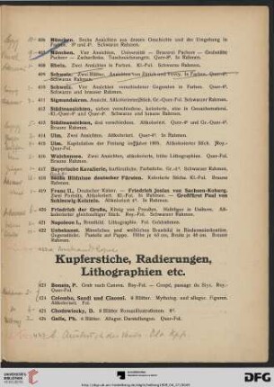 Kupferstiche, Radierungen, Lithographien etc. (Nr. 423-478)