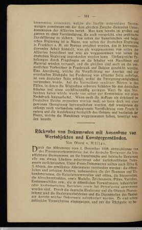 Rückgabe von Dokumenten mit Ausnahme von Wertobjekten und Kunstgegenständen