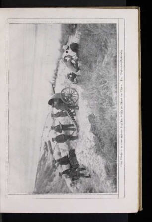 Unsere Blaujacken an einem eroberten belgischen Geschütz am Strand von Ostende.