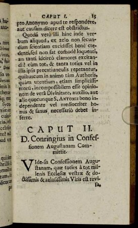 Caput II. D. Conringius in Confessionem Augustanam Committit.