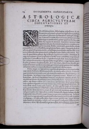 Astrologicae Circa Agriculturam Observationes Et praecepta