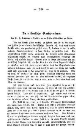 Die arithmetischen Grundoperationen