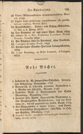 Rohe Bücher.