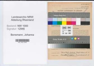 Entnazifizierung Johanna Bonsmann, geb. 27.04.1901 (Postbeamtin)