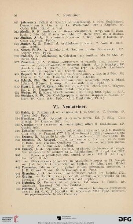 VI. Neulateiner (Nr. 933 - 953)