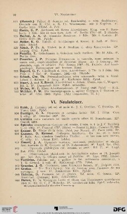 VI. Neulateiner (Nr. 933 - 953)