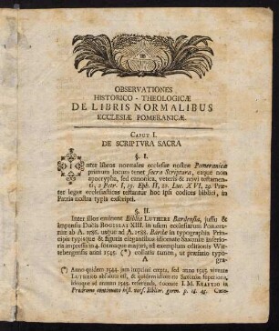1-12, Caput I. De Scriptvra Sacra.