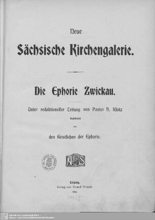 Zwickau: Die Ephorie Zwickau