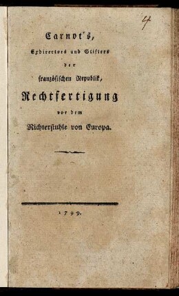Carnot's, Exdirectors und Stifters der französischen Republik, Rechtfertigung vor dem Richterstuhle von Europa