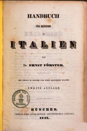 Handbuch für Reisende in Italien