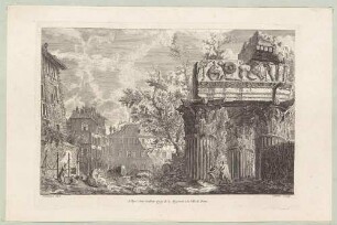 Tempel des Jupiter Tonans in Rom, nach der Radierung aus Piranesis Folge "Vedute di Roma"
