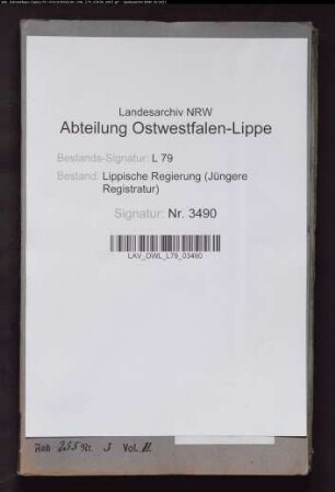 Kommunalwegebau Voranschläge und Rechnung des Amtes Varenholz, Band 2
