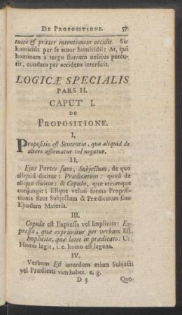 Caput I. De Propositione