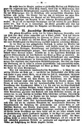 23. Auswärtige Verwicklungen.
