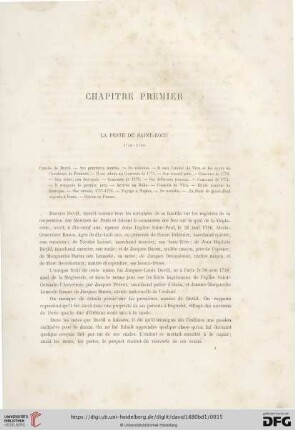 Chapitre premier: La Peste de Saint-Roch