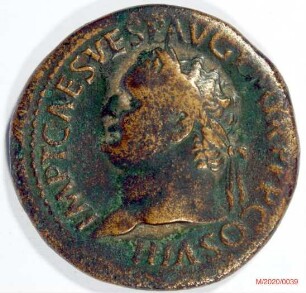 Römische Münze, Nominal Sesterz, Prägeherr Titus, Prägeort Rom, Original
