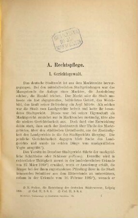 Verfassungs- und Verwaltungsgeschichte der Stadt Dresden, 2. Verwaltungsgeschichte der Stadt Dresden ; Abt. 1