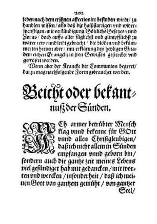 Beicht oder bekantnuß der Sünden.