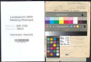 Entnazifizierung Heinrich Herrmann , geb. 04.07.1906 (Schlosser)