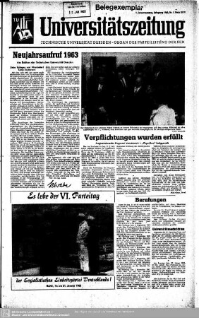 1963: Universitäts-Zeitung