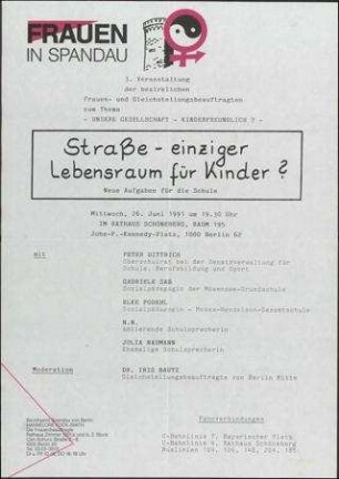 Straße - einiger Lebensraum für Kinder? Neue Aufgabe für die Schule