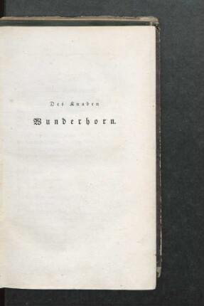 Des Knaben Wunderhorn