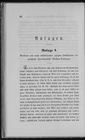 Anlage I. (zu S. 4.) Revidirte und nach erheischenden jetzigen Umbständen eingerichtete Hamburgische Kirchen-Ordnung.