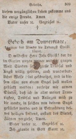 Gebeth am Donnerstage