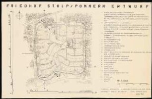 Friedhof, Stolp: Lageplan Gesamtentwurf 1:1000