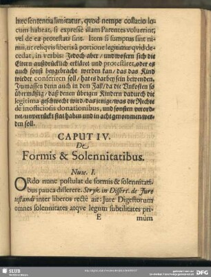 Caput IV. De Formis & Solennitatibus