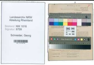 Entnazifizierung Georg Schneider , geb. 07.12.1902 (Zollsekretaer)