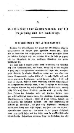 Die Einflüsse der Temperamente auf die Erziehung und den Unterricht