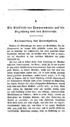 Die Einflüsse der Temperamente auf die Erziehung und den Unterricht
