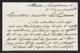 Brief von Fritz von Unruh an Gerhart Hauptmann