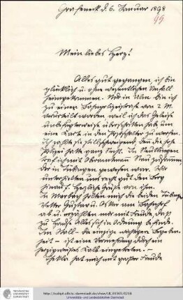 Brief vom 06.01.1899