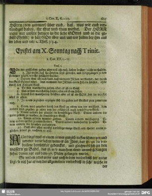 Epistel am X. Sonntag nach Trinit. 1. Cor. XII, 1. -- 11. Vers. 1.