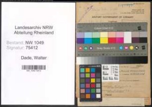 Entnazifizierung Walter Dade , geb. 18.01.1907 (Richtmeister)