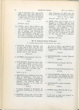 a) Außerordentliche Professoren bis 1920