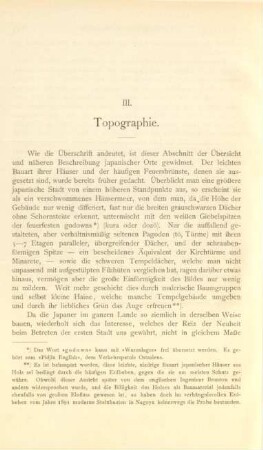III. Topographie