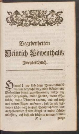 Begebenheiten Heinrich Löwenthals, Zweytes Buch.
