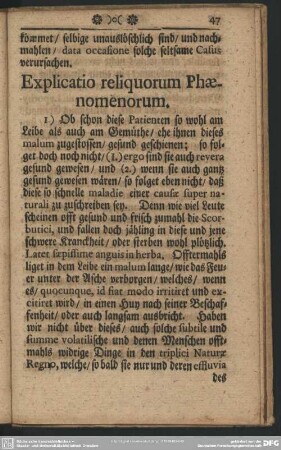 Explicatio reliquorum Phaenomenorum