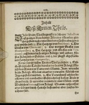 Inhalt Deß Dritten Theils