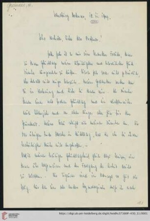 Brief von Heinrich Gwinner an Gustav Radbruch