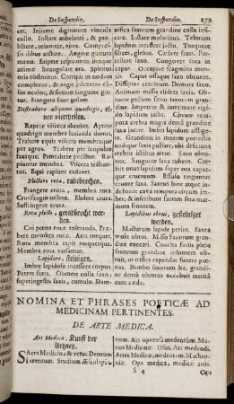 Nomina Et Phrases Poeticae Ad Medicinam Pertinentes