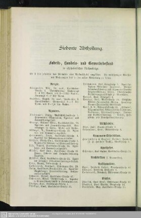 Siebente Abtheilung