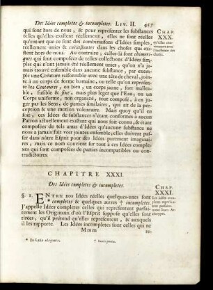 Chapitre XXXI. Des Idées completes & incompletes