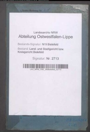 Erblasser: Stöcker, Joseph: Testament